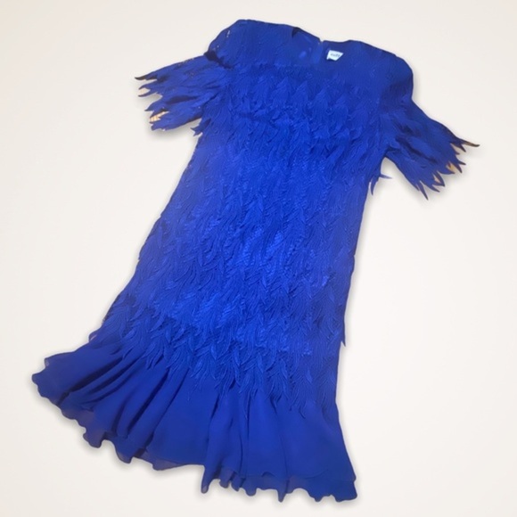 cattiva Dresses & Skirts - CATTIVA 80’s vintage fringed flapper blue dress 10
